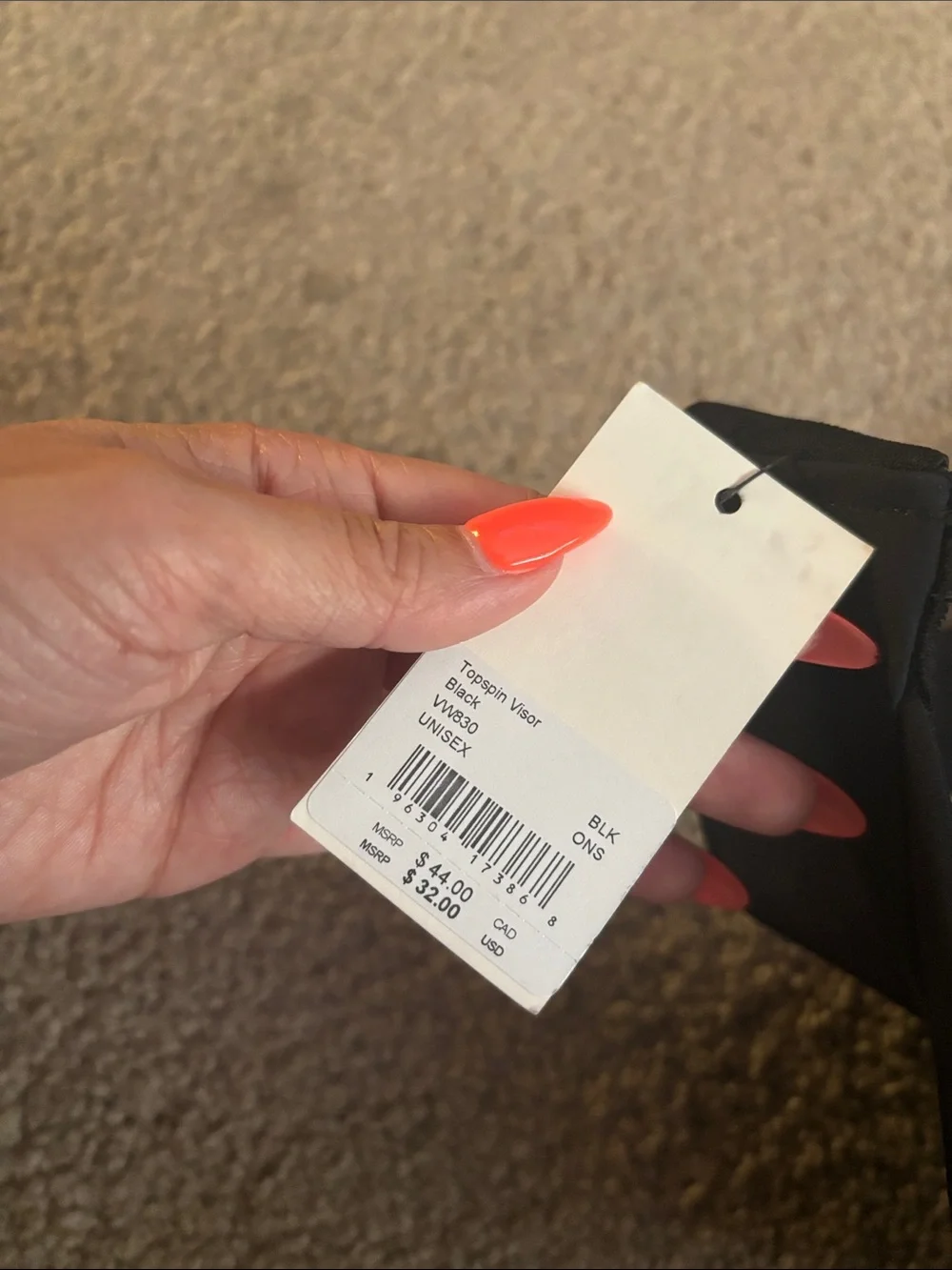 Vuori Black Women's Sun Visor NWT